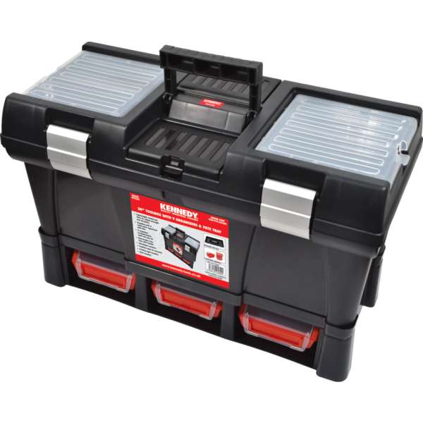 Mobil szerszámosláda 9 db szortimentérrel és szerszámtartó tálcával, 525 x 256 x 325mm Mobil szerszámosláda 9 db szortimentérrel és szerszámtartó tálcával, 525 x 256 x 325mm