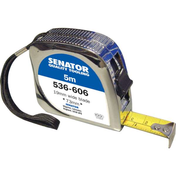 Mérőszalag krómozott házban, szalagzárral 19mm x 5m Mérőszalag krómozott házban, szalagzárral 19mm x 5m