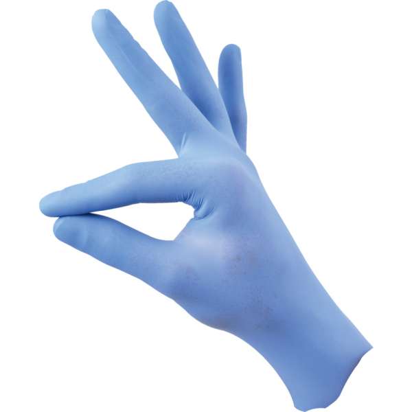 Eldobható púderezett PVC kesztyűk kék L 100db/doboz Eldobható púderezett PVC kesztyűk kék L 100db/doboz