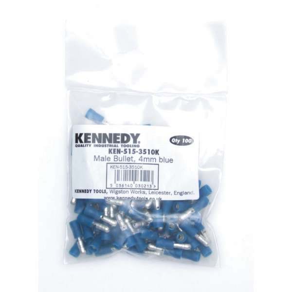 Kábelsaru apa dugóval kék 4mm 100db/csomag Kábelsaru apa dugóval kék 4mm 100db/csomag