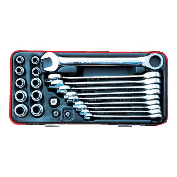 Racsnis kombinált készlet (23 db-os) 10-19mm Racsnis kombinált készlet (23 db-os) 10-19mm