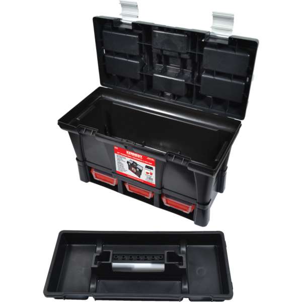 Mobil szerszámosláda 9 db szortimentérrel és szerszámtartó tálcával, 525 x 256 x 325mm Mobil szerszámosláda 9 db szortimentérrel és szerszámtartó tálcával, 525 x 256 x 325mm