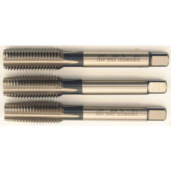 Egyenes hornyú kézi menetfúró készlet BSF HSS ISO529, 1/2col x 16,0mm, 3 db-os Egyenes hornyú kézi menetfúró készlet BSF HSS ISO529, 1/2col x 16,0mm, 3 db-os