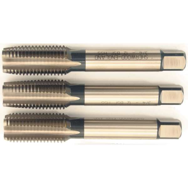 Egyenes hornyú kézi menetfúró készlet BSF HSS ISO529, 3/4col x 12,0mm, 3 db-os Egyenes hornyú kézi menetfúró készlet BSF HSS ISO529, 3/4col x 12,0mm, 3 db-os