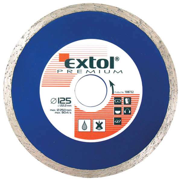 EXTOL PREMIUM gyémántvágó tárcsák csempevágáshoz 125x2x22,2mm, max.12.250 ford/perc EXTOL PREMIUM gyémántvágó tárcsák csempevágáshoz 125x2x22,2mm, max.12.250 ford/perc