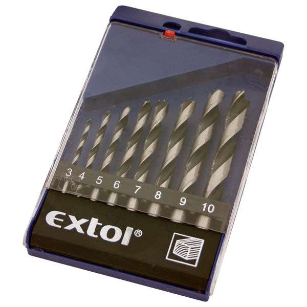 EXTOL CRAFT 8 db-os fafúró készlet műanyag dobozban, polírozott EXTOL CRAFT 8 db-os fafúró készlet műanyag dobozban, polírozott