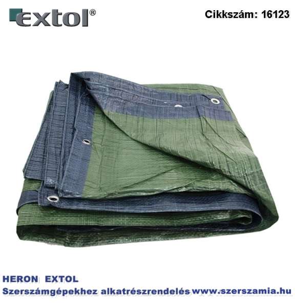 Takaróponyva, vízálló, NEM UV álló 100g/nm, 5 x 8m névleges méret, PE, lefűző lyukakkal Takaróponyva, vízálló, NEM UV álló 100g/nm, 5 x 8m névleges méret, PE, lefűző lyukakkal