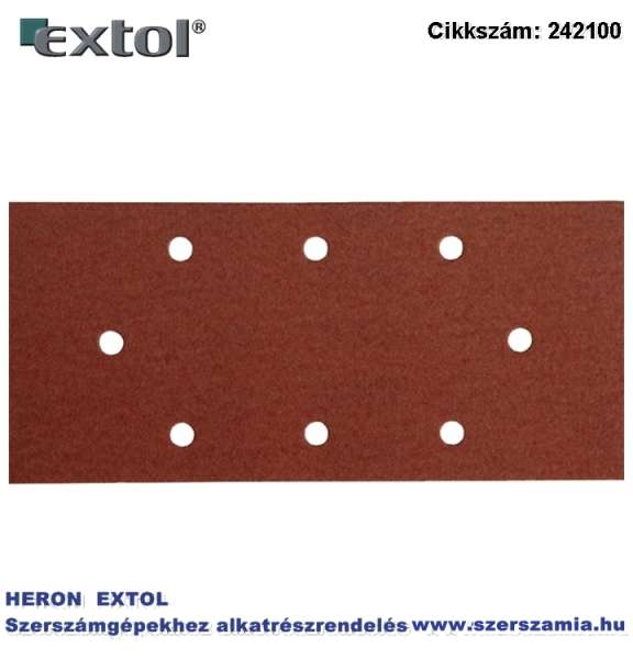 Csiszolópapír, lyukas, 93 x 190 mm, 8 db lyukkal, P60, 407112/407113/407115-höz 10db/csomag Csiszolópapír, lyukas, 93 x 190 mm, 8 db lyukkal, P60, 407112/407113/407115-höz 10db/csomag