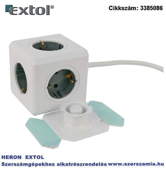 Villamos elosztó/hosszabbító, kocka, POWERCUBE, 5 aljzat, 1,5m, földelt, 230V/16A max:3680W, kék Villamos elosztó/hosszabbító, kocka, POWERCUBE, 5 aljzat, 1,5m, földelt, 230V/16A max:3680W, kék