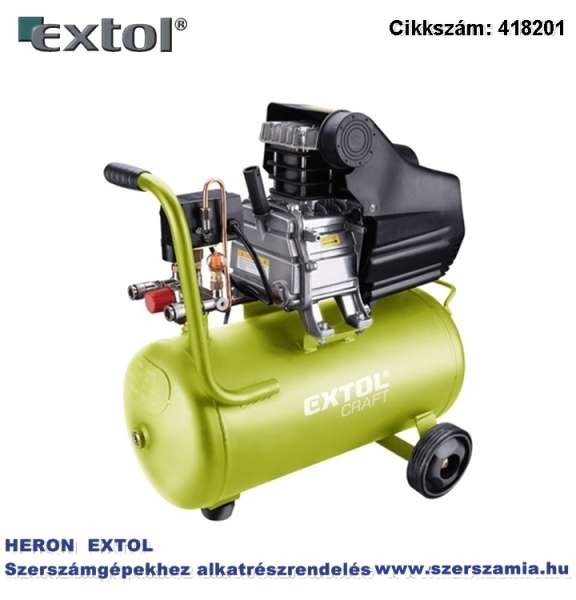 Olajos légkompresszor, 1100W, 24l tartály, 8 bar, beszívott levegő: 154l/min Olajos légkompresszor, 1100W, 24l tartály, 8 bar, beszívott levegő: 154l/min