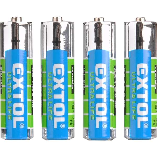 AAA cink-klorid 1,5V elem, 4db, féltartós LR03 EXTOL LIGHT AAA cink-klorid 1,5V elem, 4db, féltartós LR03 EXTOL LIGHT