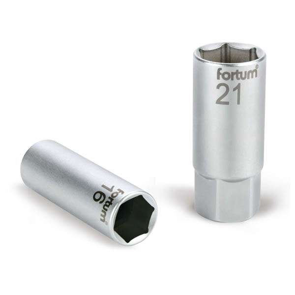 21mm gyertyakulcs dugófej 1/2col, 61CrV5, gumírozott FORTUM 21mm gyertyakulcs dugófej 1/2col, 61CrV5, gumírozott FORTUM