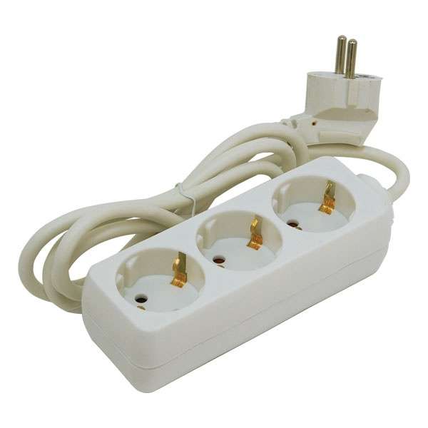 5m-es villamos elosztó, 3 aljzat, földelt, 250V/16A, max : 3500W 5m-es villamos elosztó, 3 aljzat, földelt, 250V/16A, max : 3500W