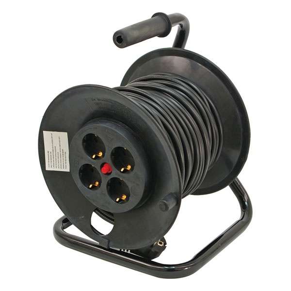 40m-es villamos hosszabbító, dobra tekerve, 4 aljzat, 250V-16A, max : 2300W/920W 1,0mm2 40m-es villamos hosszabbító, dobra tekerve, 4 aljzat, 250V-16A, max : 2300W/920W 1,0mm2