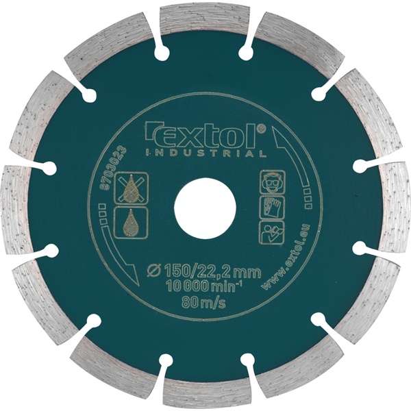 150mm EXTOL INDUSTRIAL szegmentált, ipari gyémántvágó száraz vágásra 150mm EXTOL INDUSTRIAL szegmentált, ipari gyémántvágó száraz vágásra