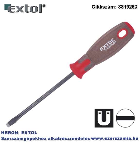 Csavarhúzó lapos, CV., mágneses, SUPERGRIP markolat 8 x 150 mm Csavarhúzó lapos, CV., mágneses, SUPERGRIP markolat 8 x 150 mm