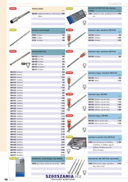 Lapos betonvéső akasztóval 40 x 250mm SDS-PLUS EXTOL PREMIUM
