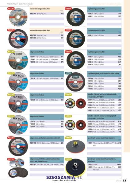 EXTOL PREMIUM vágókorongok fémhez 115x1,6x22,2mm, max 13300 ford/perc 5db/csomag EXTOL PREMIUM vágókorongok fémhez 115x1,6x22,2mm, max 13300 ford/perc 5db/csomag