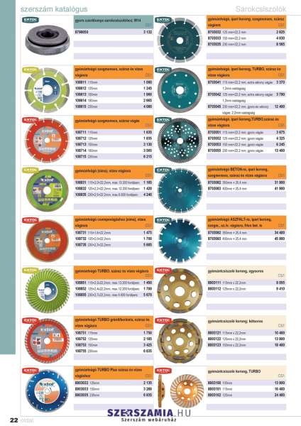 EXTOL PREMIUM gyémántcsiszoló korong, egysoros 125mm x 22,2mm