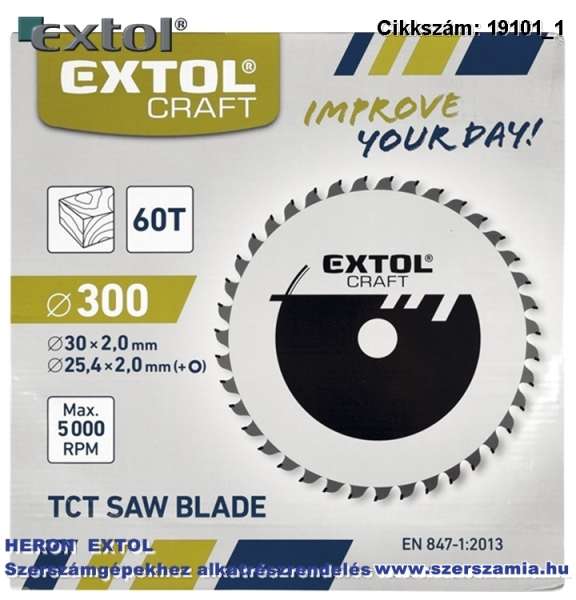 Körfűrészlap, keményfémlapkás, 400 x 30 mm lyuk átm, Z60 x 3,8 mm lapkaszélesség, max. 3.800 ford/perc Körfűrészlap, keményfémlapkás, 400 x 30 mm lyuk átm, Z60 x 3,8 mm lapkaszélesség, max. 3.800 ford/perc
