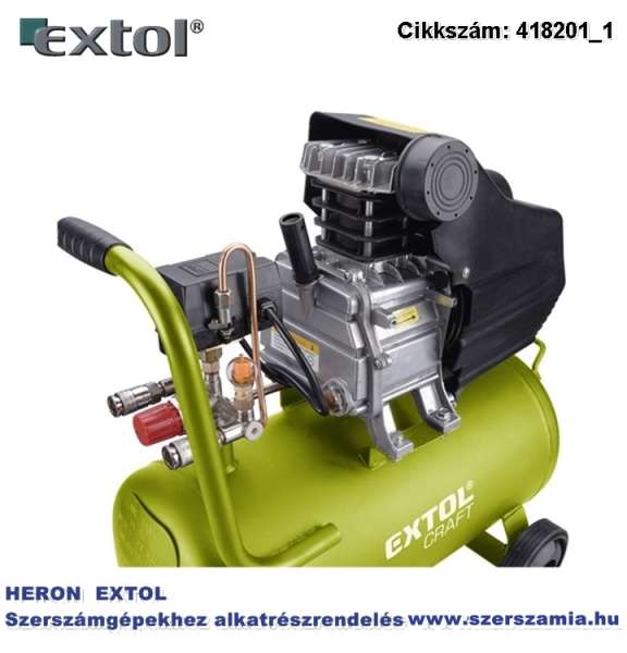 Olajos légkompresszor, 1100W, 24l tartály, 8 bar, beszívott levegő: 154l/min Olajos légkompresszor, 1100W, 24l tartály, 8 bar, beszívott levegő: 154l/min
