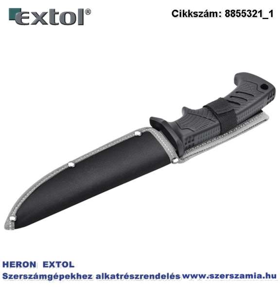 Vadász- és túrakés, 3CR13 rozsdamentes acél penge, műanyag nyél, Nylon tok, hossz: 275/150 mm EXTOL PREMIUM Vadász- és túrakés, 3CR13 rozsdamentes acél penge, műanyag nyél, Nylon tok, hossz: 275/150 mm EXTOL PREMIUM