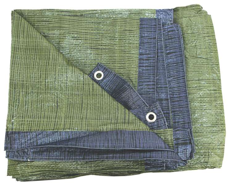 Takaróponyva, vízálló, de nem UV álló, 6×8m névleges méret, valós méret: 5,9×7,85 m, 70g/nm, PE, STANDARD, lefűző lyukak