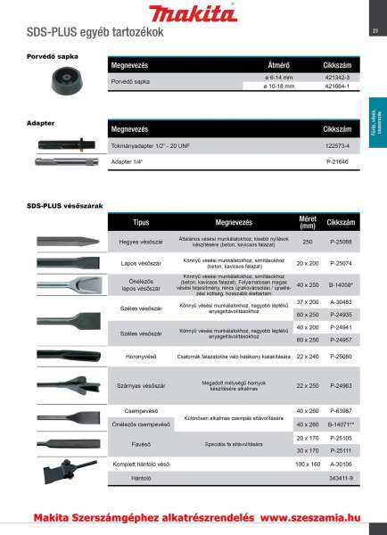 Vésőszár széles SDS-Plus 200/40 mm MAKITA (MK-P-24941)