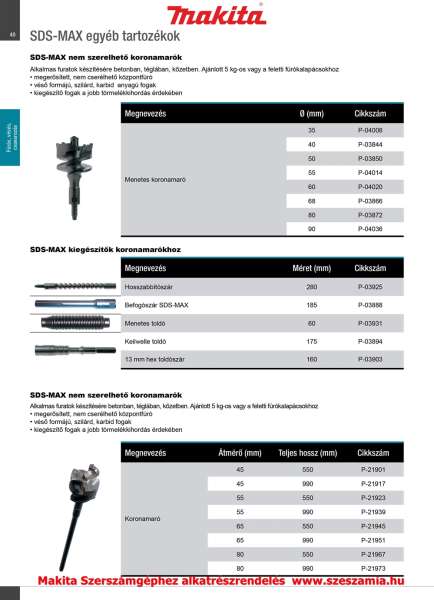 Koronamaró SDS-Max 65 x 990 mm MAKITA (MK-P-21951)
