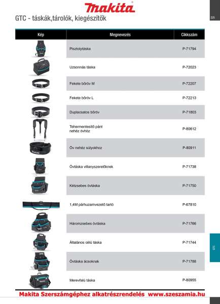 Fekete bőröv M T2 MAKITA (MK-P-72207) Fekete bőröv M T2 MAKITA (MK-P-72207)