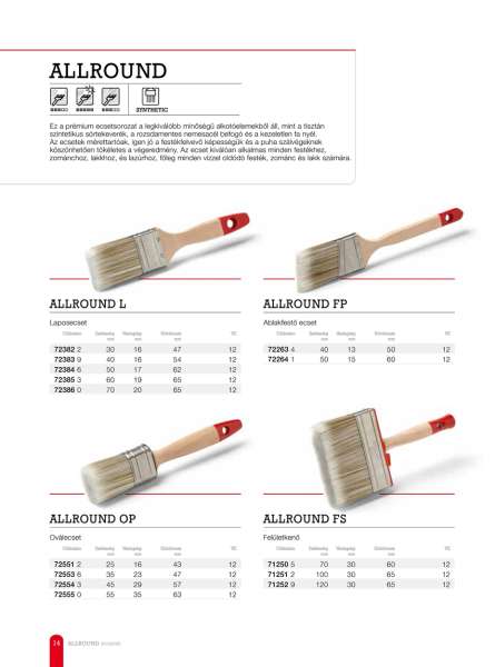 Laposecset, szintetikus sörte, fanyél Allround L 30mm Laposecset, szintetikus sörte, fanyél Allround L 30mm
