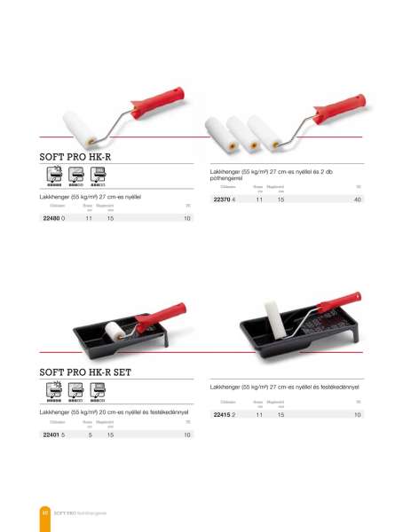 Lakkhenger, egyenes, nyéllel, 2db póthengerrel Soft Pro HK-R 11cm BONUS Lakkhenger, egyenes, nyéllel, 2db póthengerrel Soft Pro HK-R 11cm BONUS
