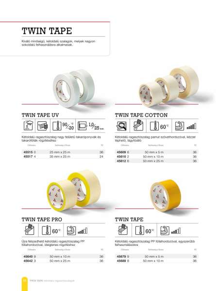 Kétoldalú ragasztószalag Twin Tape UV 25mmx25m Kétoldalú ragasztószalag Twin Tape UV 25mmx25m