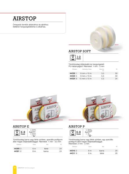 Tömítőszalag, PU hab, 1-5mm résmérethez Airstop Soft 9x4mm Tömítőszalag, PU hab, 1-5mm résmérethez Airstop Soft 9x4mm