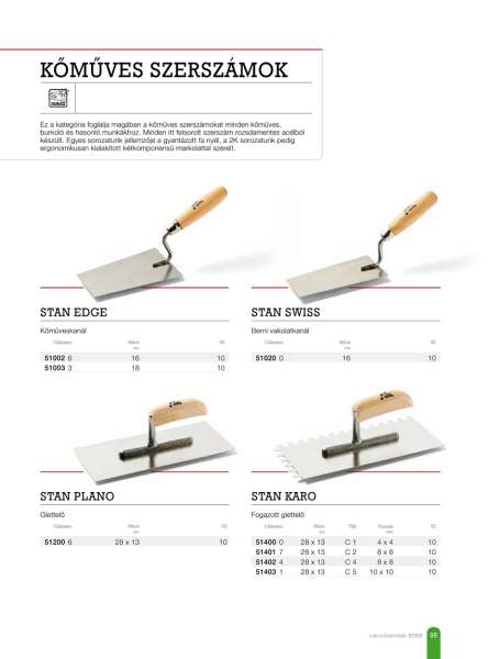 Kőműveskanál, rozsdamentes Stan Edge 16cm Kőműveskanál, rozsdamentes Stan Edge 16cm