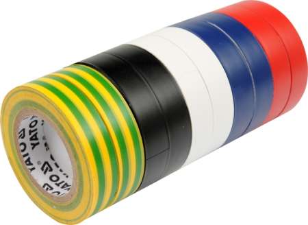 Szigetelőszalag készlet, 19mm x 20 m, 10db/csomag YATO Szigetelőszalag készlet, 19mm x 20 m, 10db/csomag YATO