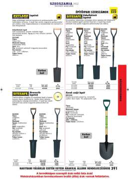 Kerek lapát keményfém nyéllel 230 x 300 x 1010mm SRC230 karbonacél