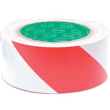 Figyelmeztető szalag piros/fehér 50mm x 33m