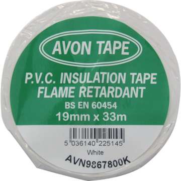 Szigetelőszalag pvc fehér 19mm x 33m