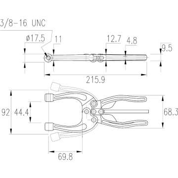 Gyorsszorító fogó típusú gyorskioldós markolattal HH318SF