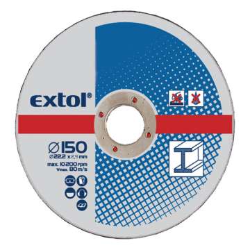 EXTOL vágókorongok fémhez 180x2,5x22,2mm 5db/csomag