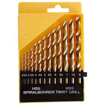 EXTOL CRAFT 13 db-os HSS fémfúró készlet titán bevonatú 2 - 8mm EXTOL CRAFT 13 db-os HSS fémfúró készlet titán bevonatú 2 - 8mm
