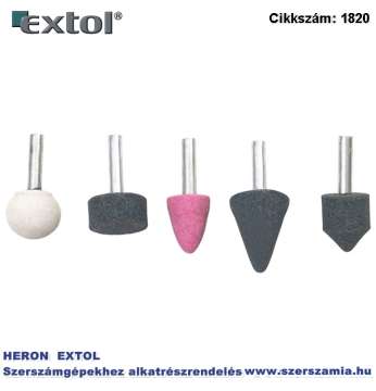 Köszörűkő készlet fúrógéphez 5db, 6 mm tengely, bliszter