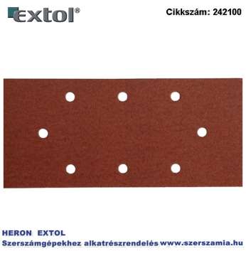 Csiszolópapír, lyukas, 93 x 190 mm, 8 db lyukkal, P60, 407112/407113/407115-höz 10db/csomag Csiszolópapír, lyukas, 93 x 190 mm, 8 db lyukkal, P60, 407112/407113/407115-höz 10db/csomag