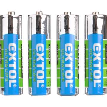 AA cink-klorid 1,5V elem, 4db, féltartós LR6 EXTOL LIGHT