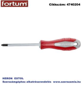 Csavarhúzó, PH, CV., mágneses PH1 x 100 mm, Fortum Csavarhúzó, PH, CV., mágneses PH1 x 100 mm, Fortum