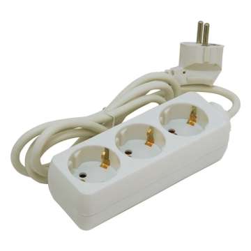 5m-es villamos elosztó, 3 aljzat, földelt, 250V/16A, max : 3500W 5m-es villamos elosztó, 3 aljzat, földelt, 250V/16A, max : 3500W