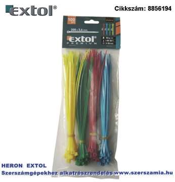Kábelkötegelő 2,5 x 150 mm, 4 színű piros, kék, sárga, zöld, Nylon 100db/csomag Kábelkötegelő 2,5 x 150 mm, 4 színű piros, kék, sárga, zöld, Nylon 100db/csomag
