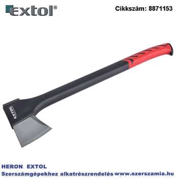 Hasító fejsze, ékes, Nylon nyél 950 g, 450 mm hosszú hajlított nyél, TPR gumis markolat Hasító fejsze, ékes, Nylon nyél 950 g, 450 mm hosszú hajlított nyél, TPR gumis markolat
