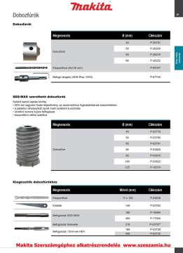 Dobozfúró szerelhető SDS-Plus 50 mm T2 MAKITA (MK-P-26200) Dobozfúró szerelhető SDS-Plus 50 mm T2 MAKITA (MK-P-26200)